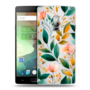 Пластиковый чехол на OnePlus 2 с принтом Цветы паттерн