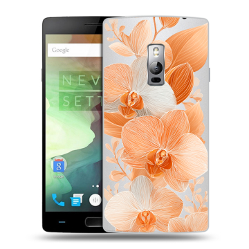 Пластиковый чехол на OnePlus 2 с принтом Бежевые цветы