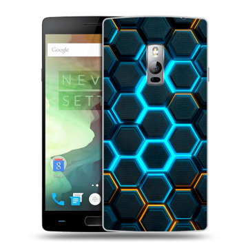 Пластиковый чехол на OnePlus 2 с принтом Неоновые соты