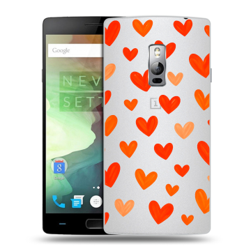 Пластиковый чехол на OnePlus 2 с принтом Сердечки