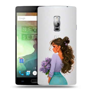 Пластиковый чехол на OnePlus 2 с принтом девушка цветы