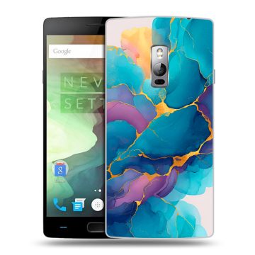Пластиковый чехол на OnePlus 2 с принтом Мрамор блестки