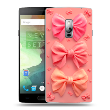 Пластиковый чехол на OnePlus 2 с принтом Розовые бантики Пластиковый чехол на OnePlus 2 с принтом Розовые бантики