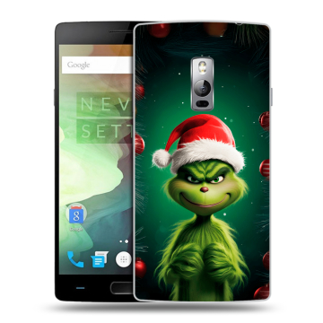 Пластиковый чехол на OnePlus 2 с принтом Гринч Новый год Рождество