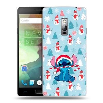 Пластиковый чехол на OnePlus 2 с принтом Стич Новый год