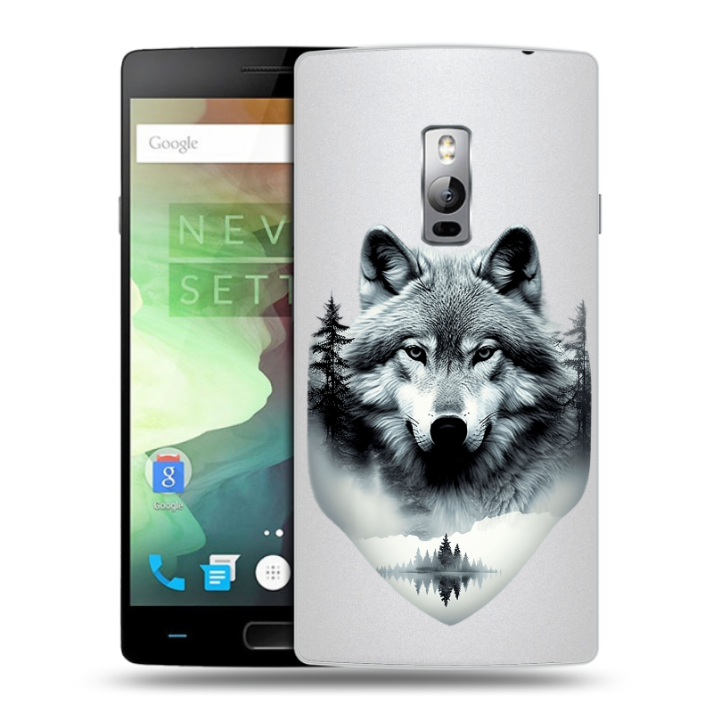 Пластиковый чехол на OnePlus 2 с принтом Волк в лесу Пластиковый чехол на OnePlus 2 с принтом Волк в лесу