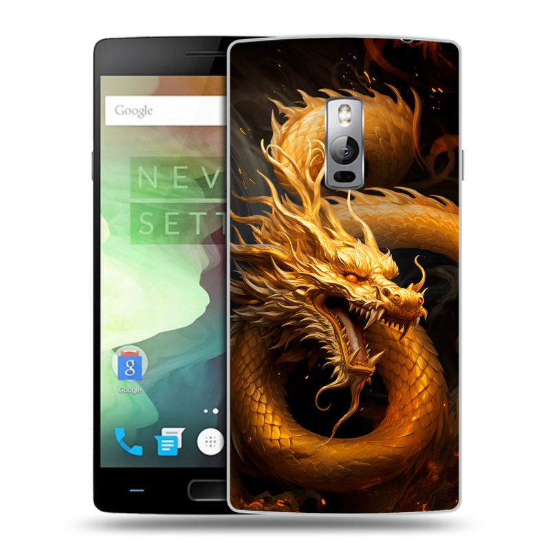 Пластиковый чехол на OnePlus 2 с принтом Золотой дракон Пластиковый чехол на OnePlus 2 с принтом Золотой дракон
