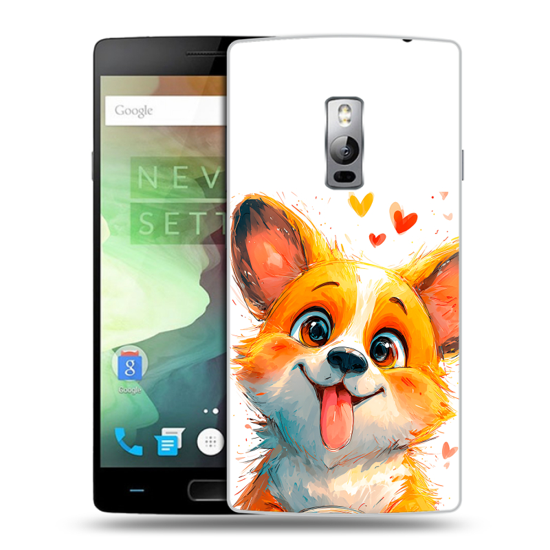 Пластиковый чехол на OnePlus 2 с принтом корги Пластиковый чехол на OnePlus 2 с принтом корги