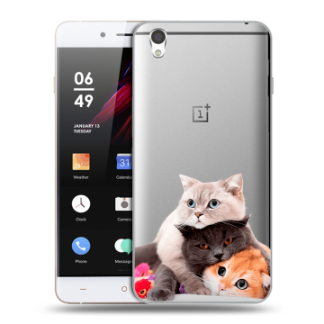 Пластиковый чехол на OnePlus X с принтом Кошки