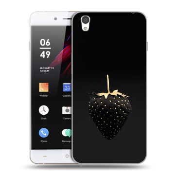 Пластиковый чехол на OnePlus X с принтом Черная клубника