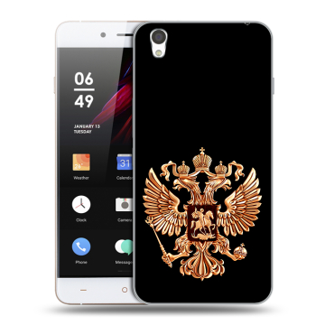 Пластиковый чехол на OnePlus X с принтом Герб России золотой