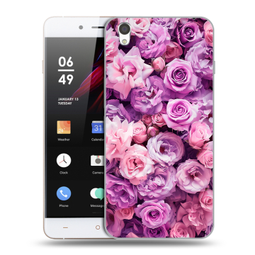 Пластиковый чехол на OnePlus X с принтом лавандовые розы Пластиковый чехол на OnePlus X с принтом лавандовые розы