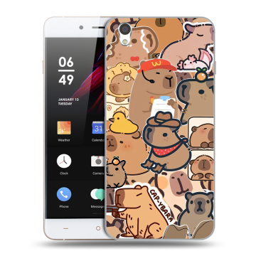 Пластиковый чехол на OnePlus X с принтом капибара Пластиковый чехол на OnePlus X с принтом капибара