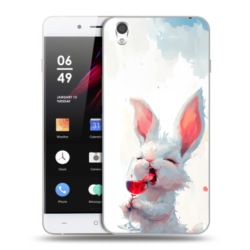 Пластиковый чехол на OnePlus X с принтом кролик зайчик Пластиковый чехол на OnePlus X с принтом кролик зайчик