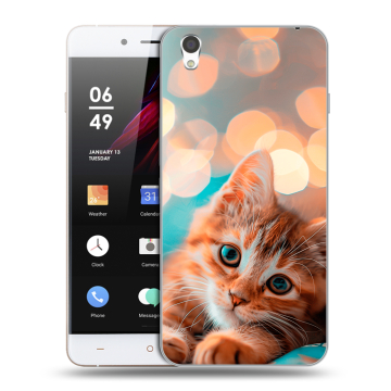 Пластиковый чехол на OnePlus X с принтом котик Пластиковый чехол на OnePlus X с принтом котик