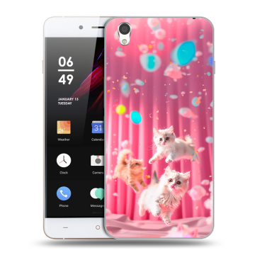 Пластиковый чехол на OnePlus X с принтом милые котики Пластиковый чехол на OnePlus X с принтом милые котики