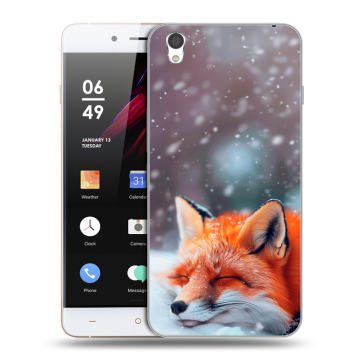 Пластиковый чехол на OnePlus X с принтом лиса Пластиковый чехол на OnePlus X с принтом лиса