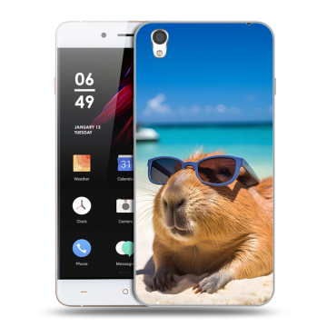 Пластиковый чехол на OnePlus X с принтом Капибара Пластиковый чехол на OnePlus X с принтом Капибара