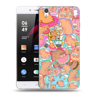Пластиковый чехол на OnePlus X с принтом капибары Пластиковый чехол на OnePlus X с принтом капибары