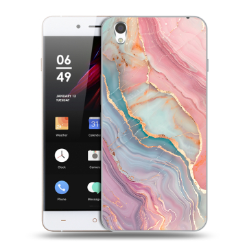 Пластиковый чехол на OnePlus X с принтом розовый мрамор Пластиковый чехол на OnePlus X с принтом розовый мрамор