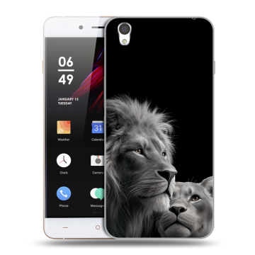 Пластиковый чехол на OnePlus X с принтом Лев кошки