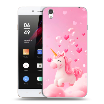 Пластиковый чехол на OnePlus X с принтом Единорог Пластиковый чехол на OnePlus X с принтом Единорог