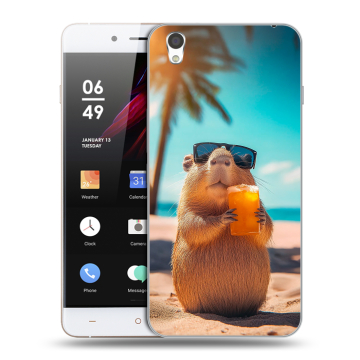 Пластиковый чехол на OnePlus X с принтом Капибара Пластиковый чехол на OnePlus X с принтом Капибара