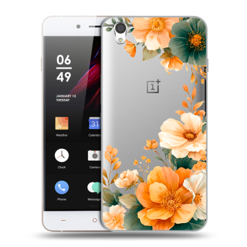 Пластиковый чехол на OnePlus X с принтом Цветы принт