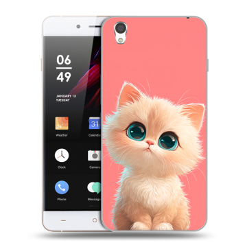 Пластиковый чехол на OnePlus X с принтом Розовый котенок