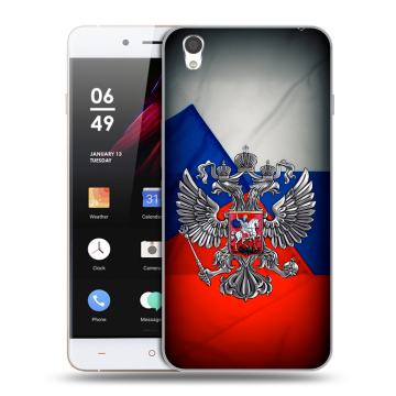 Пластиковый чехол на OnePlus X с принтом Флаг России Пластиковый чехол на OnePlus X с принтом Флаг России