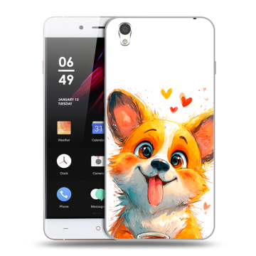 Пластиковый чехол на OnePlus X с принтом корги Пластиковый чехол на OnePlus X с принтом корги