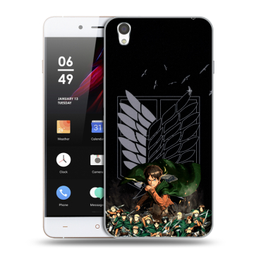 Пластиковый чехол на OnePlus X с принтом Атака титанов Пластиковый чехол на OnePlus X с принтом Атака титанов