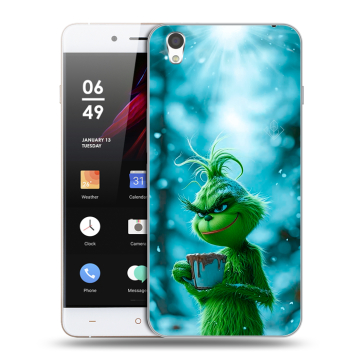 Пластиковый чехол на OnePlus X с принтом Новый год гринч Пластиковый чехол на OnePlus X с принтом Новый год гринч