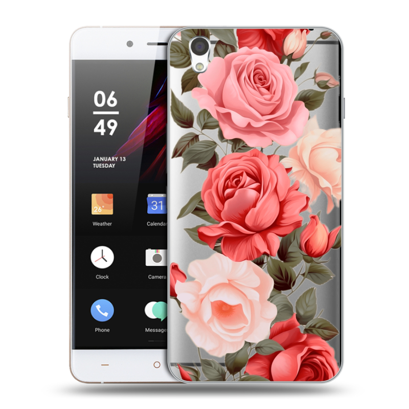 Пластиковый чехол на OnePlus X с принтом Розы Пластиковый чехол на OnePlus X с принтом Розы