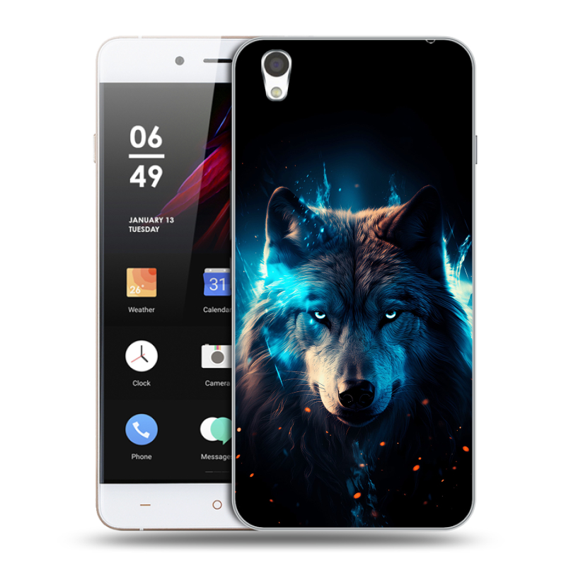 Пластиковый чехол на OnePlus X с принтом Волк ночной Пластиковый чехол на OnePlus X с принтом Волк ночной