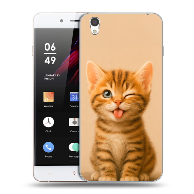 Пластиковый чехол на OnePlus X с принтом котенок Пластиковый чехол на OnePlus X с принтом котенок