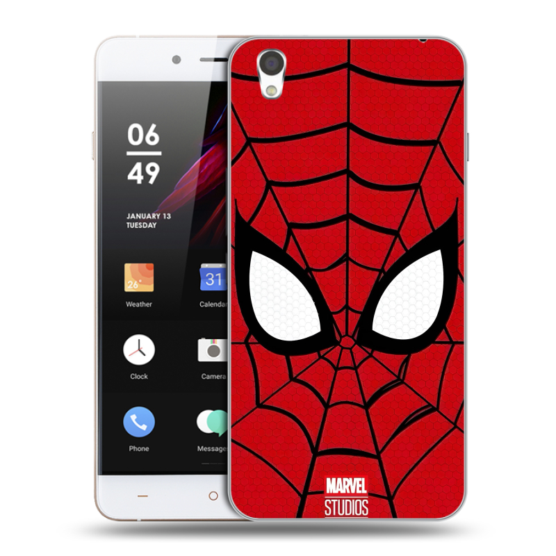 Пластиковый чехол на OnePlus X с принтом человек паук spiderman Пластиковый чехол на OnePlus X с принтом человек паук spiderman