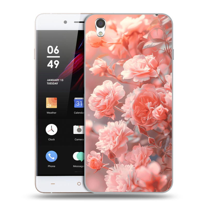 Пластиковый чехол на OnePlus X с принтом Розы цветы Пластиковый чехол на OnePlus X с принтом Розы цветы