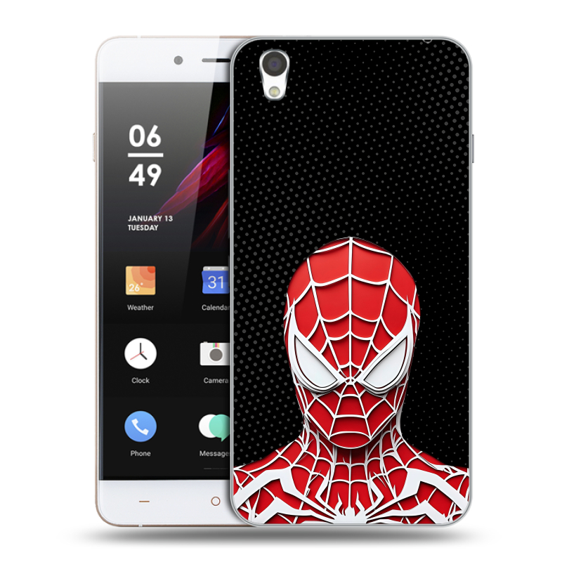 Пластиковый чехол на OnePlus X с принтом человек паук spiderman Пластиковый чехол на OnePlus X с принтом человек паук spiderman