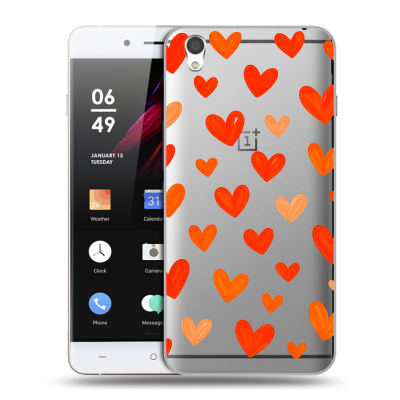 Пластиковый чехол на OnePlus X с принтом Сердечки Пластиковый чехол на OnePlus X с принтом Сердечки
