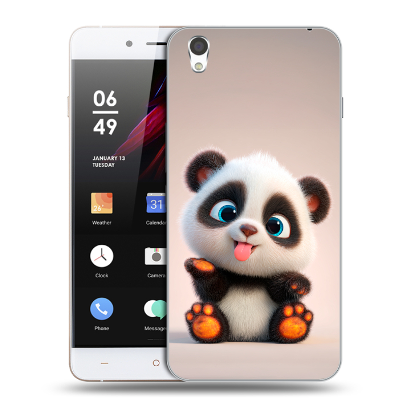 Пластиковый чехол на OnePlus X с принтом милая панда Пластиковый чехол на OnePlus X с принтом милая панда