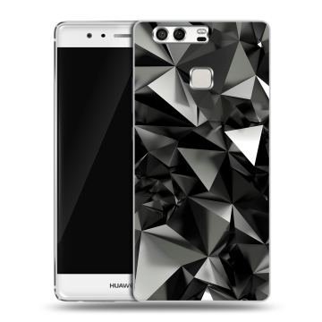 Силиконовый чехол на Huawei P9 с принтом Черные кристаллы Силиконовый чехол на Huawei P9 с принтом Черные кристаллы