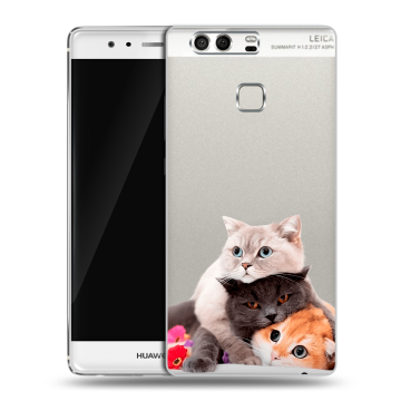 Силиконовый чехол на Huawei P9 с принтом Кошки Силиконовый чехол на Huawei P9 с принтом Кошки