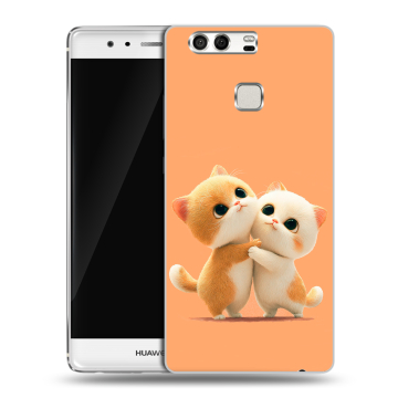 Силиконовый чехол на Huawei P9 с принтом Милые котики Силиконовый чехол на Huawei P9 с принтом Милые котики