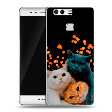 Силиконовый чехол на Huawei P9 с принтом Кошки Силиконовый чехол на Huawei P9 с принтом Кошки