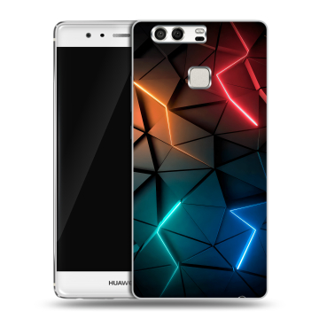 Силиконовый чехол на Huawei P9 с принтом Абстракция неон Силиконовый чехол на Huawei P9 с принтом Абстракция неон
