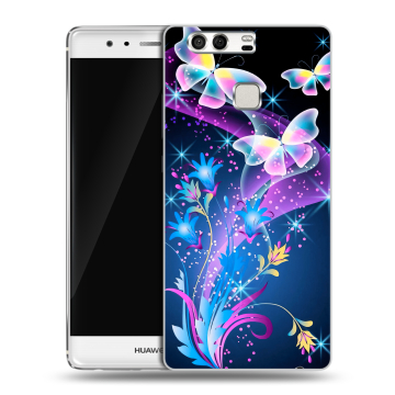 Силиконовый чехол на Huawei P9 с принтом Бабочки Силиконовый чехол на Huawei P9 с принтом Бабочки