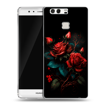 Силиконовый чехол на Huawei P9 с принтом Розы красные Силиконовый чехол на Huawei P9 с принтом Розы красные