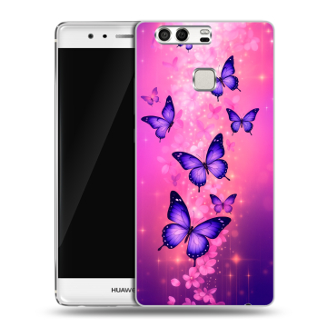 Силиконовый чехол на Huawei P9 с принтом Бабочки Силиконовый чехол на Huawei P9 с принтом Бабочки
