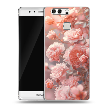 Силиконовый чехол на Huawei P9 с принтом Розовые розы Силиконовый чехол на Huawei P9 с принтом Розовые розы